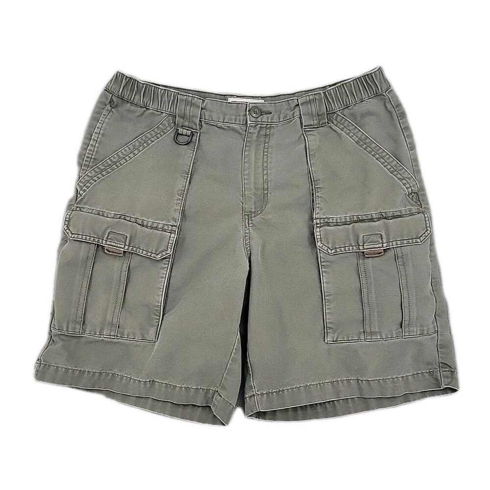 Columbia Mens Khaki Cargo Shorts Size Medium 100% Cotton Vtg